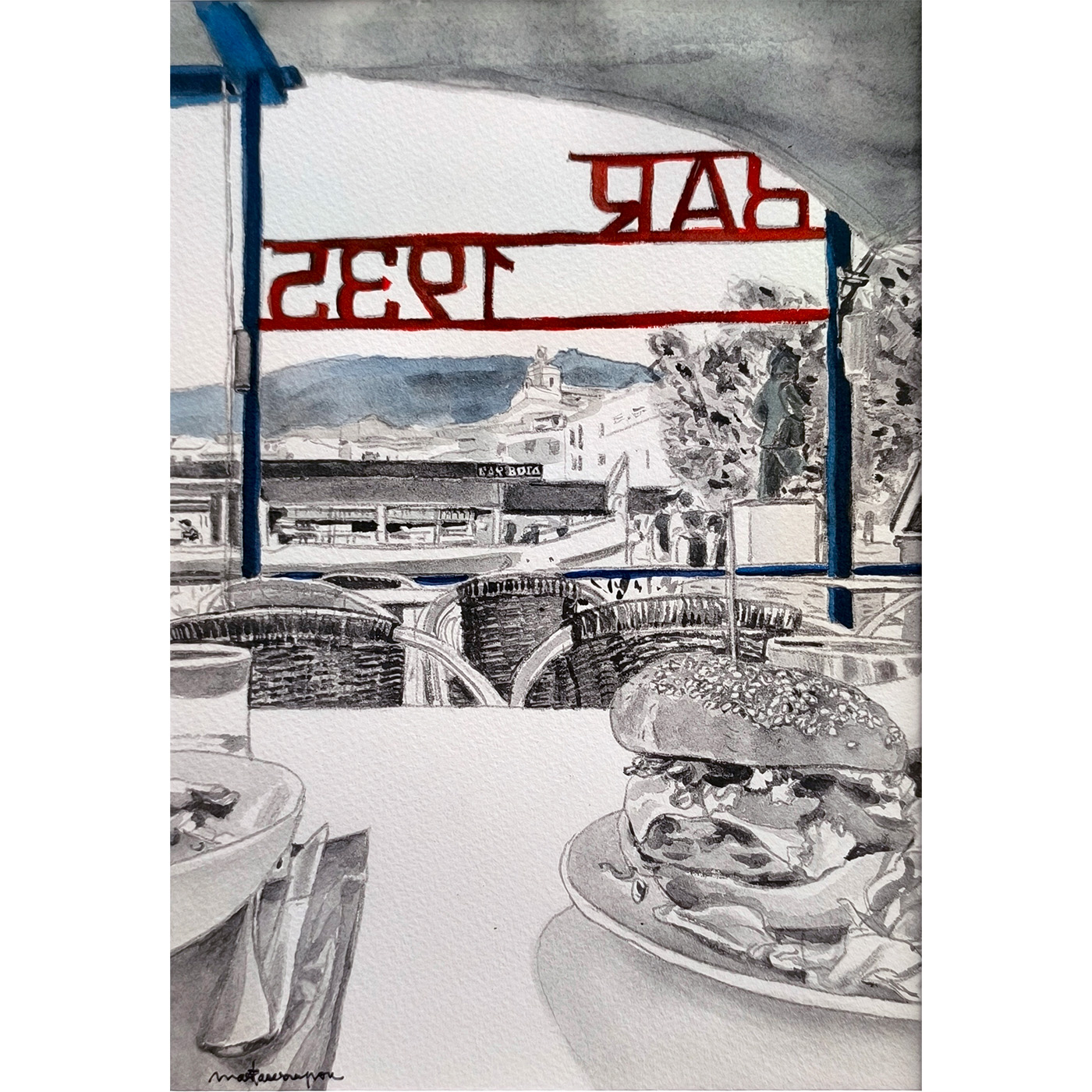 Persona contemplant una obra en un espai expositiu de la mostra MOMENTS.