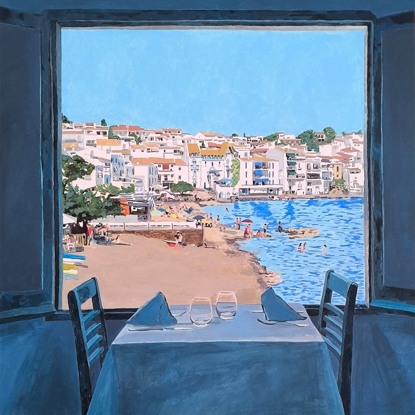 Persona contemplant una obra en un espai expositiu de la mostra MOMENTS.