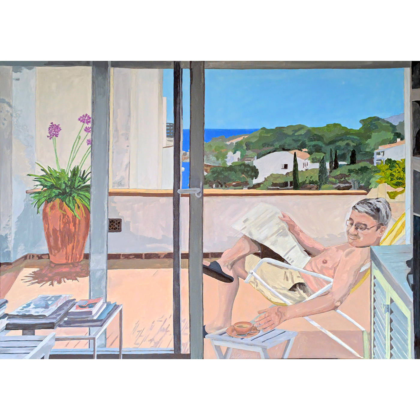 Persona contemplant una obra en un espai expositiu de la mostra MOMENTS.