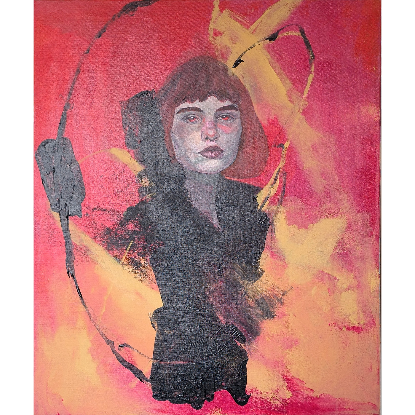 Persona contemplant una obra en un espai expositiu de la mostra MOMENTS.